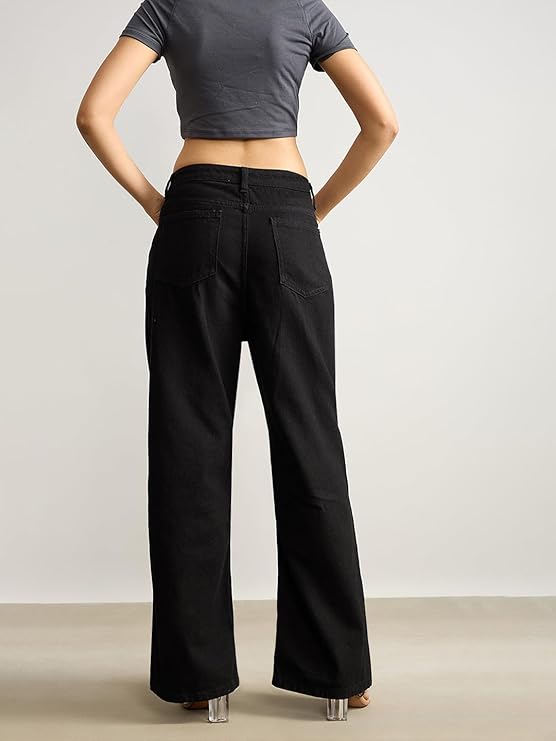 KOTTY Women’s High Waist Wide Leg Flared Jeans with Trendy Fit and Clean Look | Comfortable & Stylish Denim for Women - Image 3