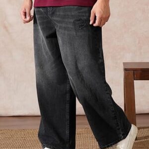 WROGN Men's Baggy Fit Jeans | Mid Rise | Jeans for Man