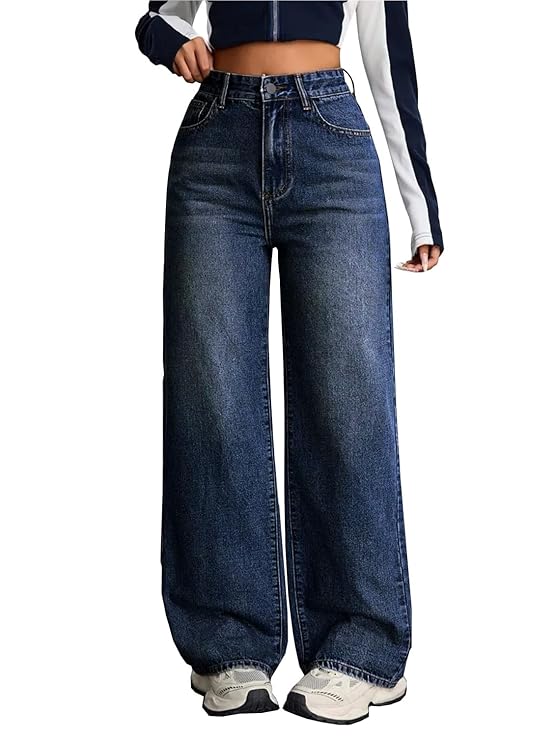 Nifty Women's Denim Stretchable High Waist Baggy Jeans for Women