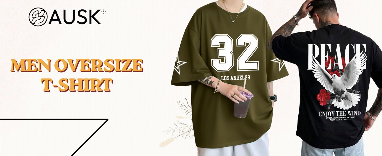 AUSK Baggy Hip-Hop T-Shirt for Men - Graphic Printed T Shirts || Oversized Men Tshirt || T-Shirts - Image 4