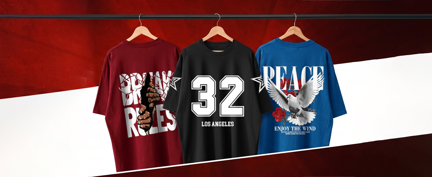 AUSK Baggy Hip-Hop T-Shirt for Men - Graphic Printed T Shirts || Oversized Men Tshirt || T-Shirts - Image 3