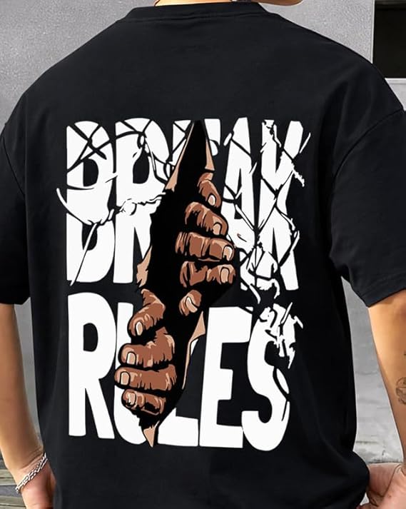 AUSK Baggy Hip-Hop T-Shirt for Men - Graphic Printed T Shirts || Oversized Men Tshirt || T-Shirts